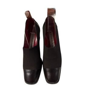 Donald J. Pliner‎ Brown Leather & Spandex, Square Heel Shoes 2572 , Size 5M